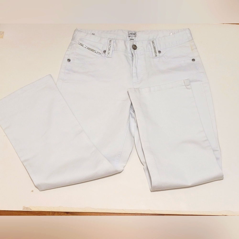 Brand new rhinestone white jeans
